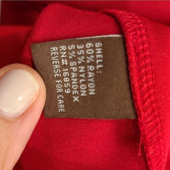 J. McLaughin Red Bell Sleeve Blouse Relaxed Fit - Picture 5 of 5